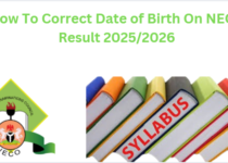 How To Correct Date of Birth On NECO Result 2025/2026