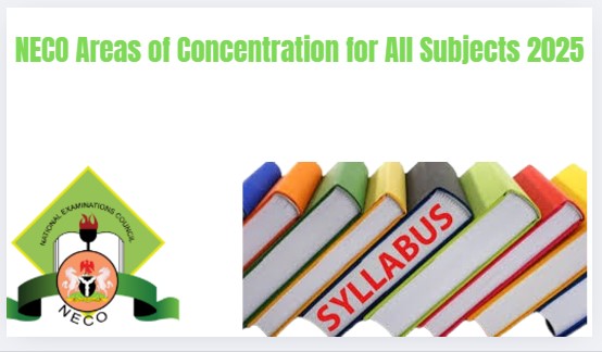 NECO Areas of Concentration 2025/2026 for All Subjects