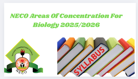 NECO Areas Of Concentration For Biology 2025/2026